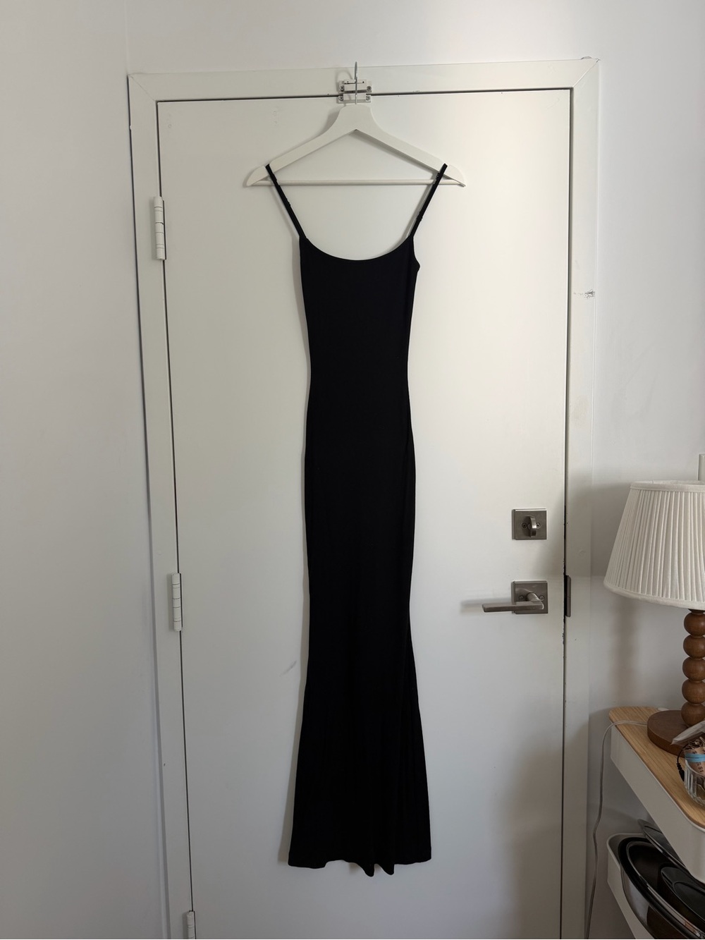 SKIMS Black Spaghetti Strap Maxi Dress